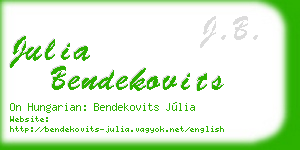 julia bendekovits business card