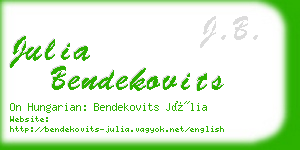 julia bendekovits business card